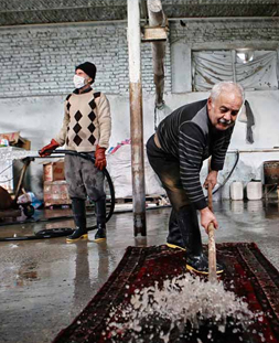 شستشوی سنتی قالی در قالیشویی پاسداران 