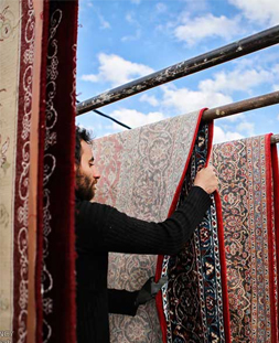 خشک کردن قالی در قالیشویی پاسداران 